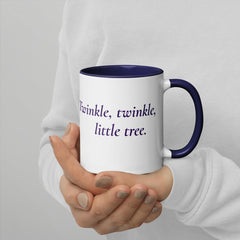 Winter Scene Navy Blue Christmas Tree Ceramic Coffee Mug