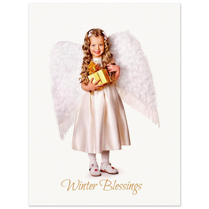 Angel Poster Wall Art - Winter image Design on Museum-Quality Paper